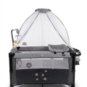 Lit Bébé Premium 4-en-1 – Parc de Voyage avec Mobile Musical et Accessoires | BK100