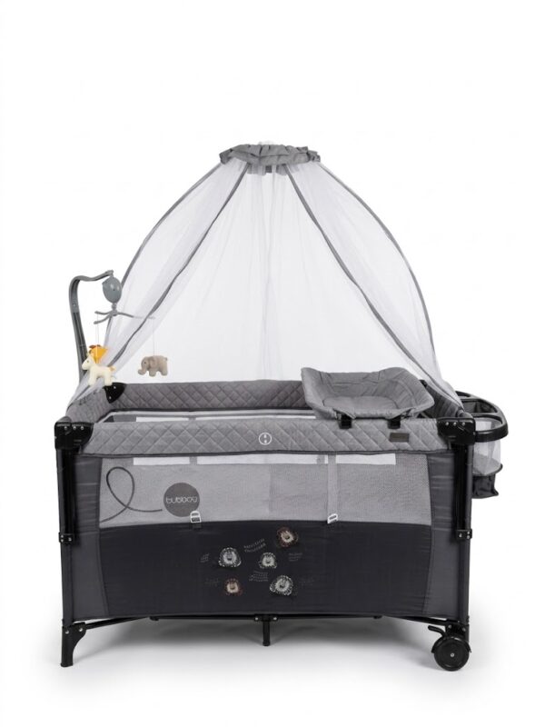 Lit Bébé Premium 4-en-1 – Parc de Voyage avec Mobile Musical et Accessoires | BK100