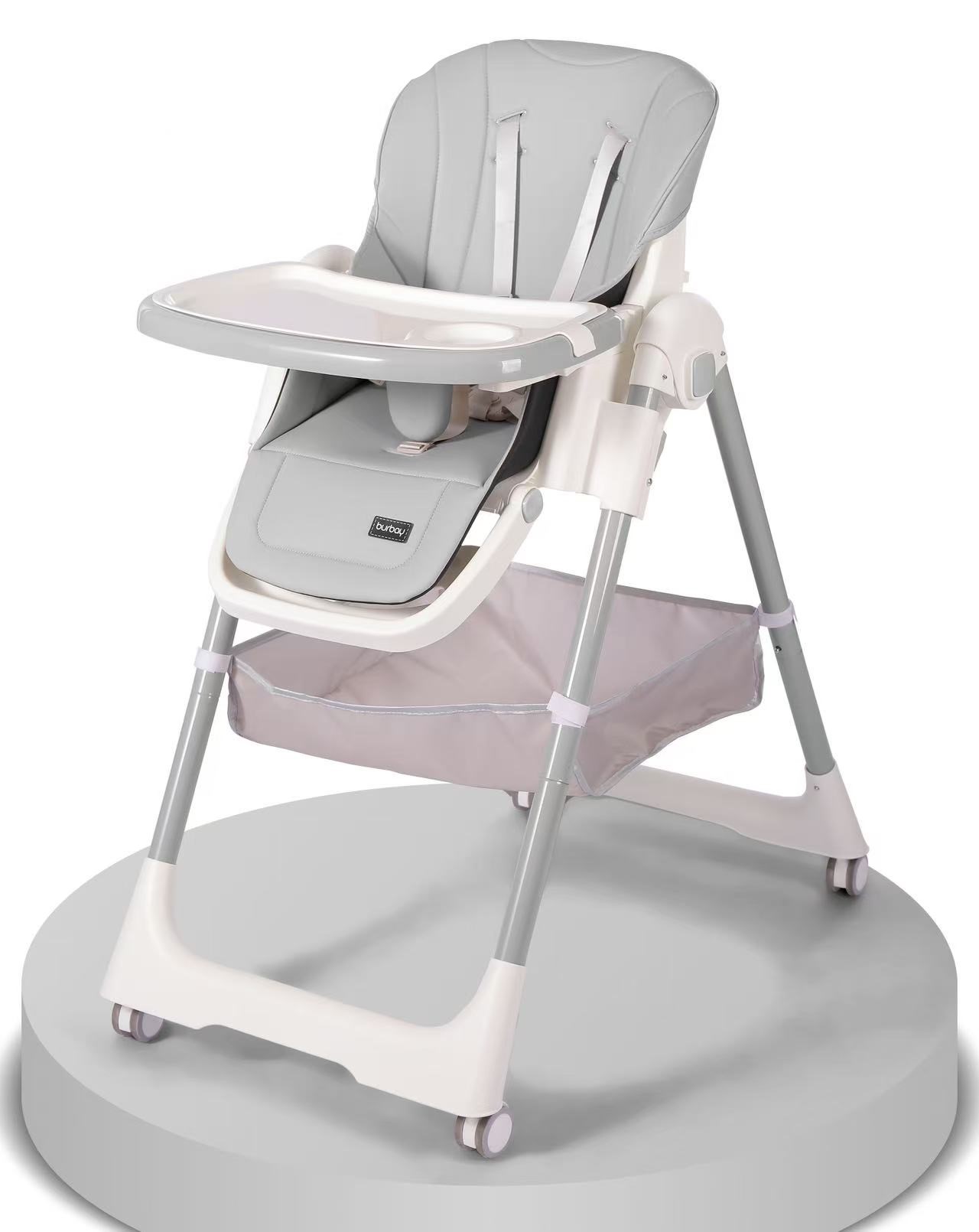 Chaise Haute Burbay – Élégance Grise & Praticité | AC8055