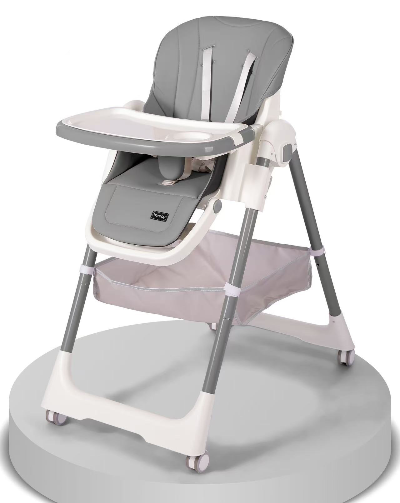 Chaise Haute Burbay – Élégance Grise & Praticité | AC8055