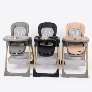 Chaise Haute Burbay avec Pieds en Bois et Dossier Inclinable | 1-11
