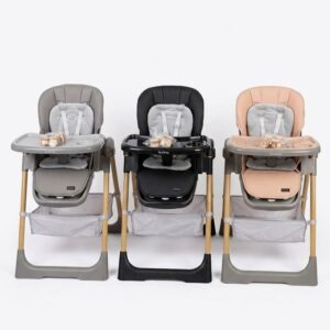 Chaise Haute Burbay avec Pieds en Bois et Dossier Inclinable | 1-11