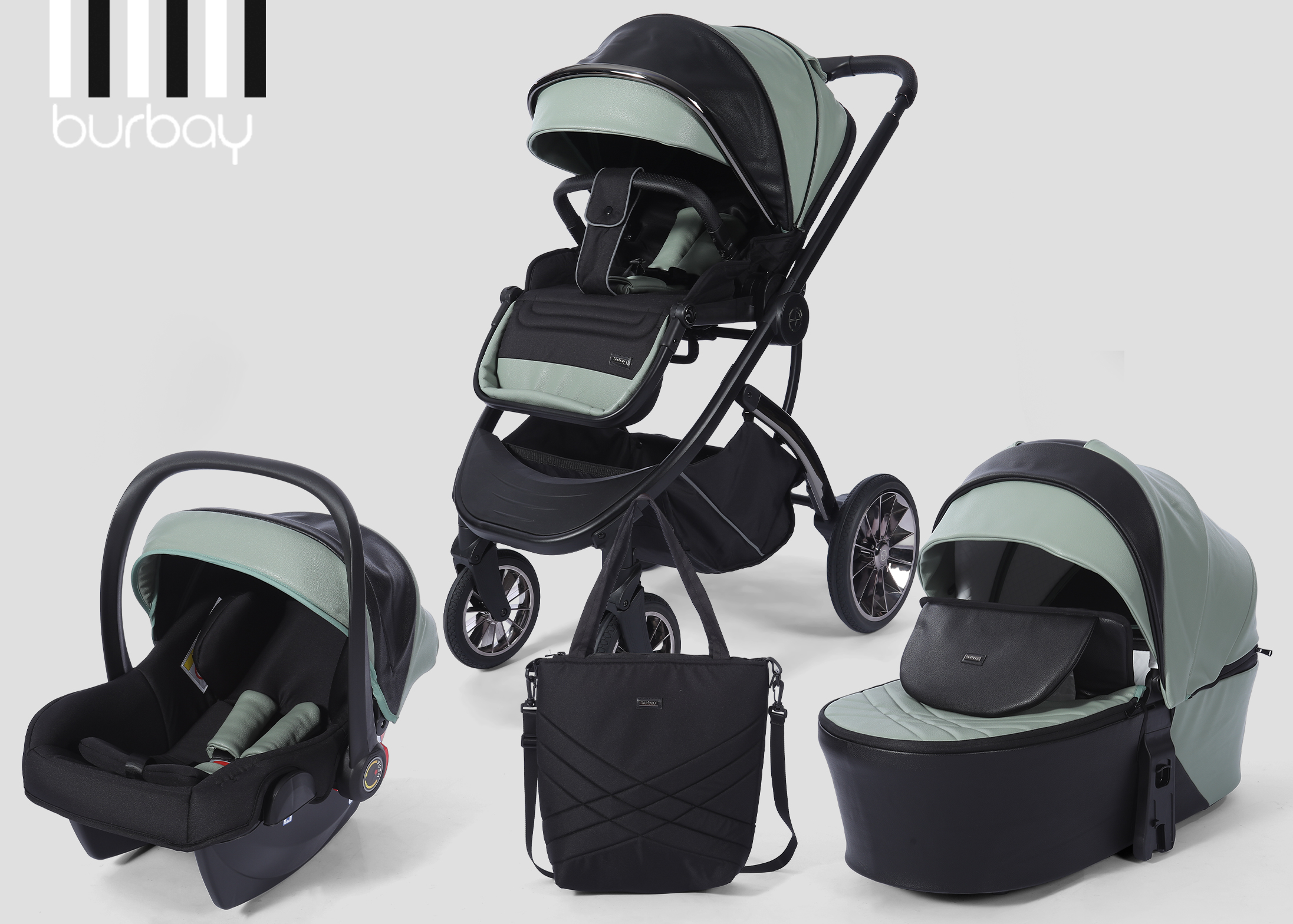 Pack Poussette 4 en 1 Burbay Premium Comfort | AS888