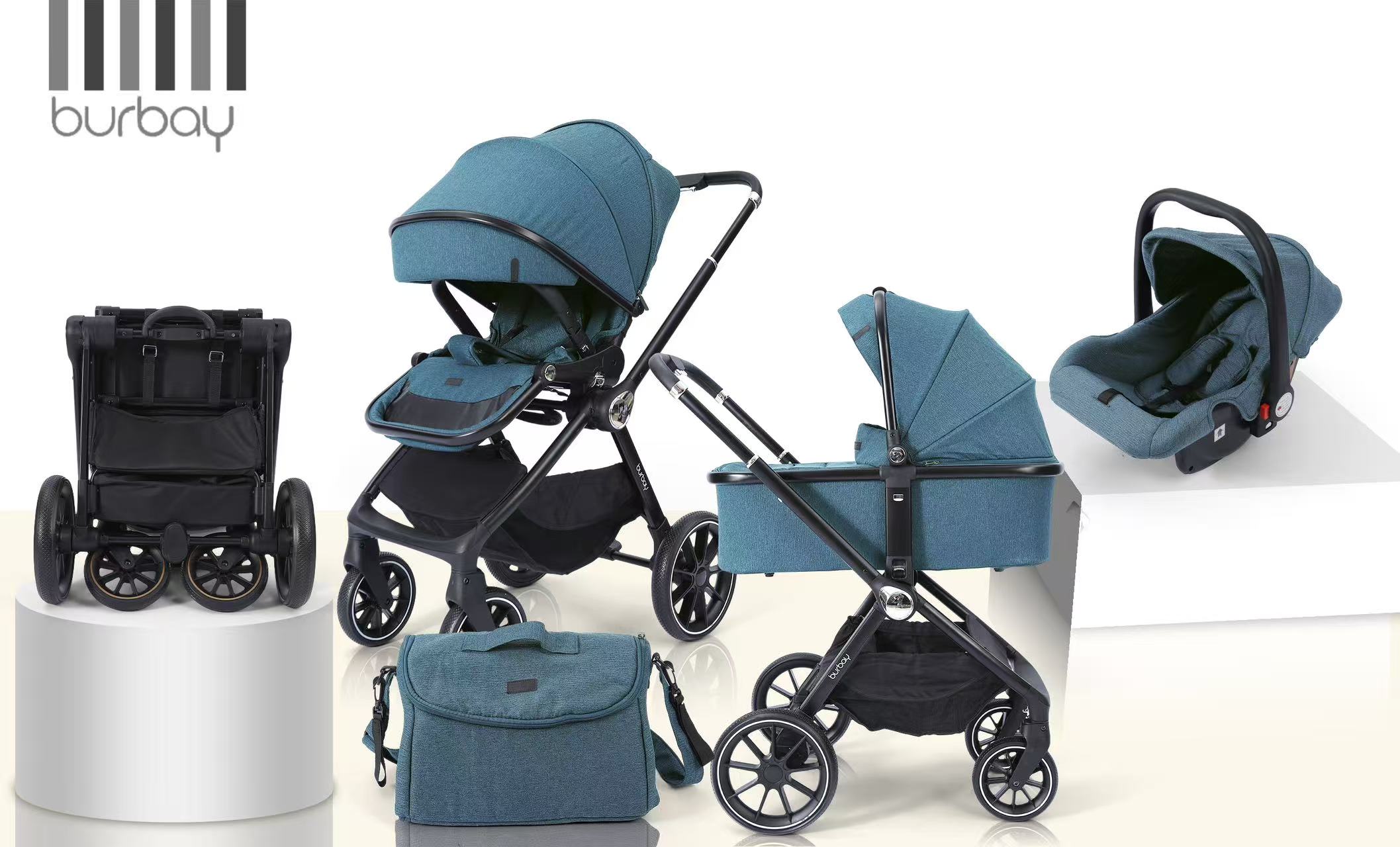 Pack Poussette BURBAY 4en1 - Premium Confort | AG811