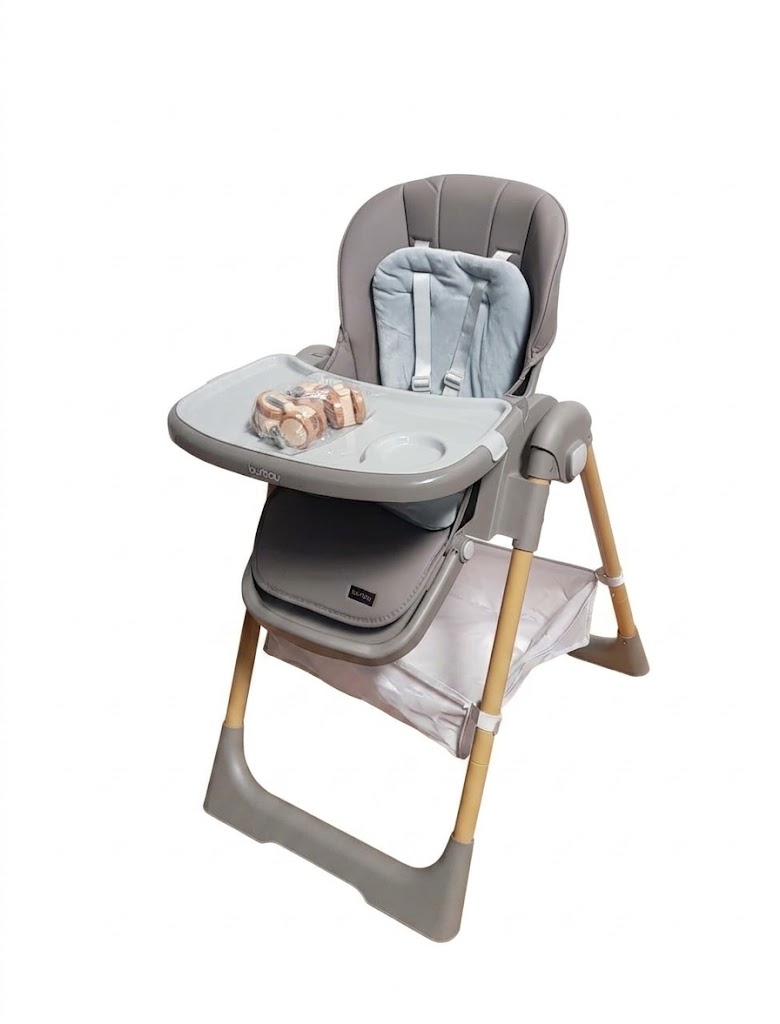 Chaise Haute Burbay avec Pieds en Bois et Dossier Inclinable | 1-11
